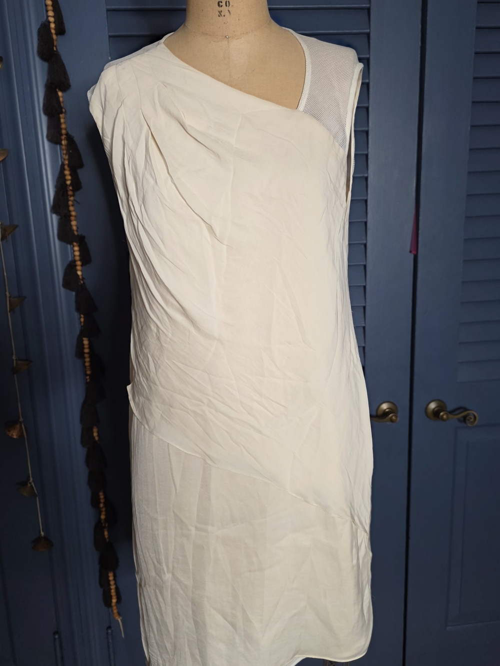 rag & bone One-Shoulder White Draped Layer Dress